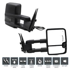 Towing Mirrors Fit 2003-2006 Gmc Sierra 1500 2500 Power Heated Signal Black Towing Mirrors Fit 2003-2006 Gmc Sierra 1500 2500 Power Heated Signal Black