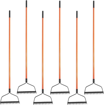 Ashman Bow Rake (6 Pack)   Heavy Duty Rake to Gather Fallen Rust Resistant.