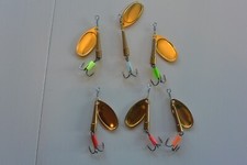 (6) Custom ALL BRASS Steelhead Salmon Spinners Lure- #4 .30 oz. Worth USA Comp.