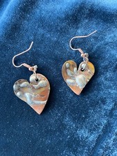 Copper Heart Shape Dangle Pierced Earrings