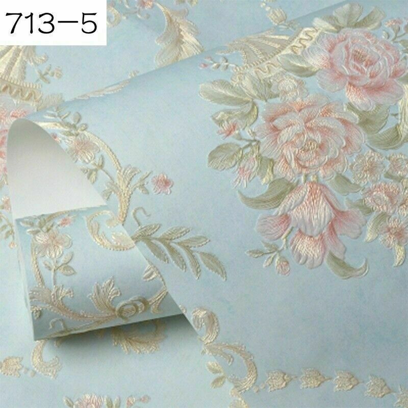 5M SelfAdhesive Nonwoven Wallpaper 3D Floral DAMASK Embossed Wall