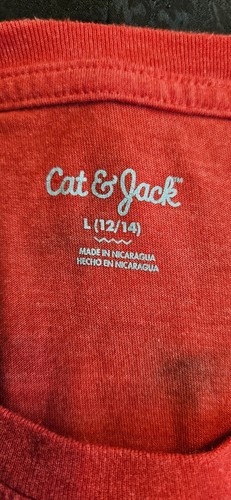 Cat & Jack Dinosaur Christmas Tree Long Sleeve Child's T-shirt Size L (12-14) - Picture 3 of 4