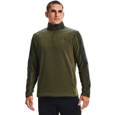 UNDER ARMOUR Men Fleece Polartec Forge 1/4 Zip Sweatshirt OD Green