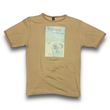 VTG 70s Skipper Triumph Motors Coventry England Motorcycle T Shirt Adult L Tan