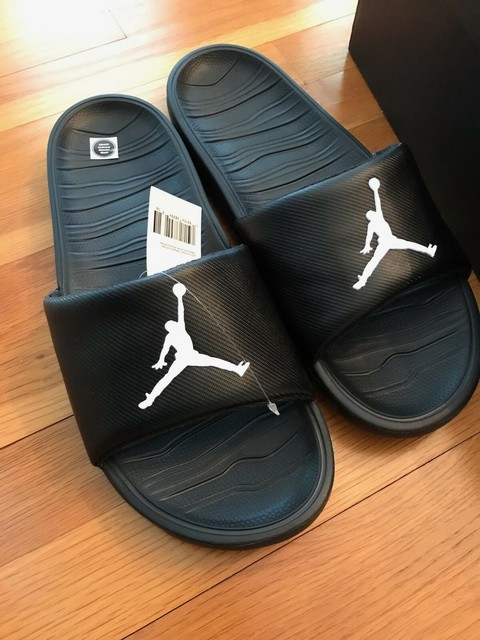 SIZE 11 MEN'S AIR NIKE JORDAN BREAK SLIDES BLACK WHITE AR6374-010 SANDALS NEW | eBay