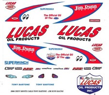 Jim Dunn Racing Lucas Oil Monte Carlo 1/64th HO Scale Slot Car Decals