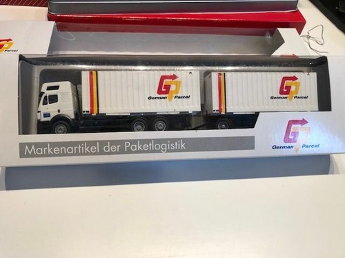 AMW Werbemodell MB 2544 Wechselbrücken Sattelzug German Parcel mit OVP 1:87 HO