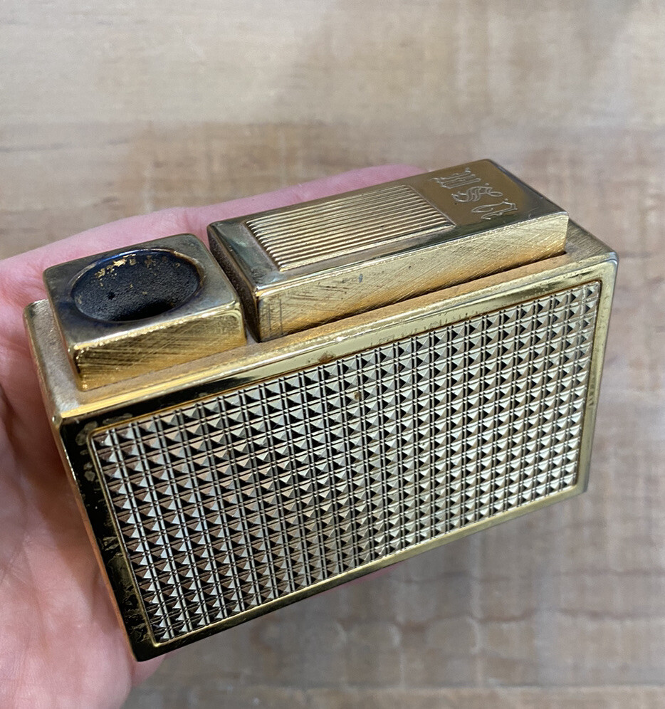 Vintage Zaima Japan Consort Large Electronic Gold Cigar Lighter