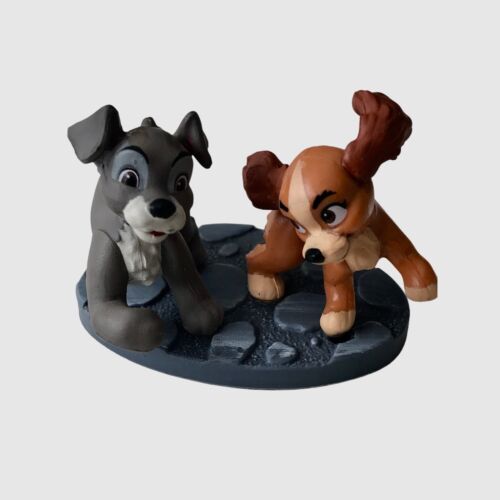 NEW Disney Store Lady & The Tramp Cake Topper PVC Figure 1 1/2" Scamp & Colette - Picture 1 of 1