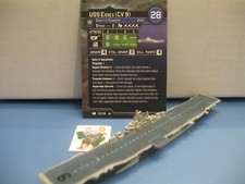  Axis Allies War at Sea SET V USS Essex CV 9 12/39 with card 