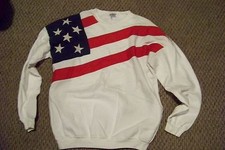 unisex graphic sportswear u.s.a. flag sweatshirt size large