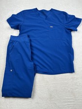 FIGS Men s Chisec Scrub Top L Axim Cargo Pants M Royal Blue Set