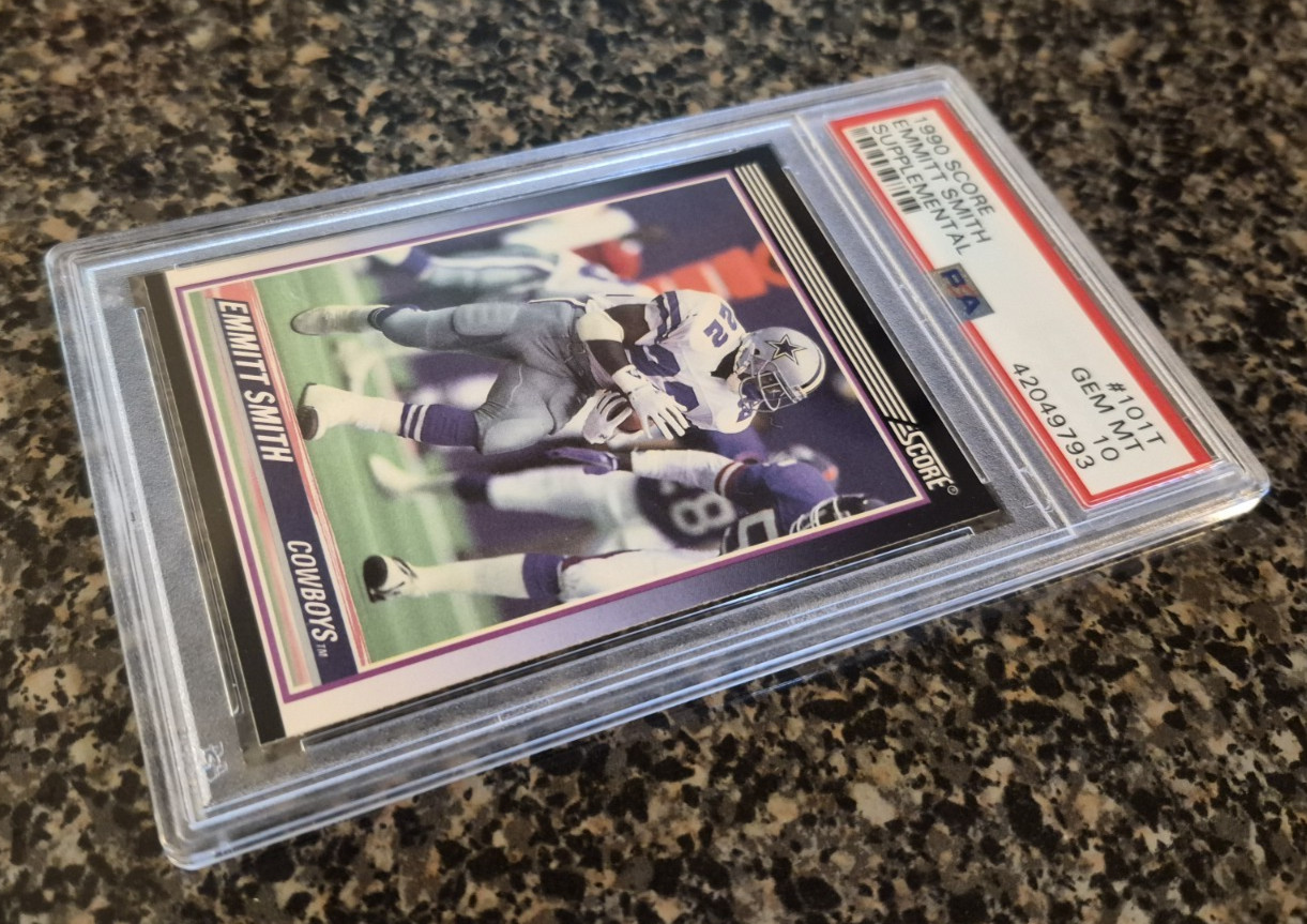 PSA 10 - 1990 Score Supplemental EMMITT SMITH RC #101T - Dallas Cowobys HOF view 2