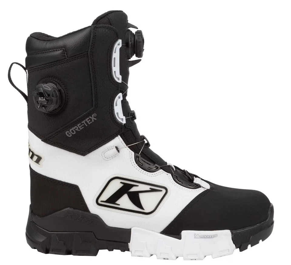 KLIM "ADRENALINE PRO S GTX" DUAL BOA SNOWMOBILE BOOTS BLACK/WHITE MEN'S U.S. 12 - Image 3 of 4