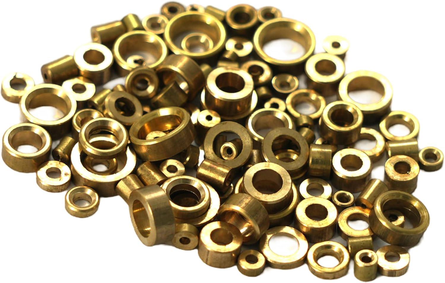 100 Brass Clock Pivot Bushes Assorted Sizes 2mm-8.5mm for Clock Repair