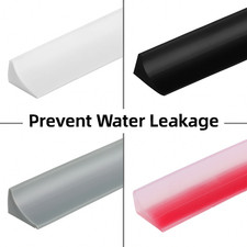 Self Adhesive Silicone Water Stopper Shower Dam Barrier Bathroom Floor Strip UK