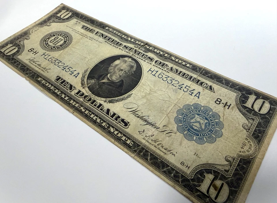 1914 Fr.934 $10 United States (St. Louis, MO) Federal Reserve Note - NO RESERVE! - Image 4 of 4