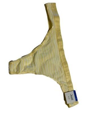 Jenni Yellow Stripe Cotton Soft Thong Panty   Women s X-Large