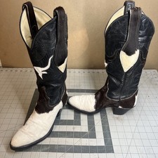 Vintage Larry Mahan Calf Hair Cowgirl Pony Boots 355 Western 1990 s Size 5.5 c