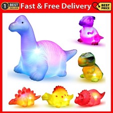 6 Packs Light-Up Floating Dinosaur Bath Toys Set, for Baby Toddler Nephew in ...