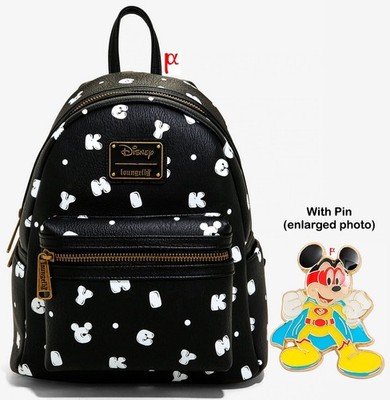 Loungefly Disney Mickey Mouse Letters Mini Backpack Super Hero Pin LE Exclusive