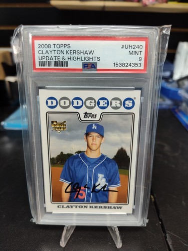 2008 Topps Update & Highlights Clayton Kershaw Rookie RC 240 PSA 9 MINT