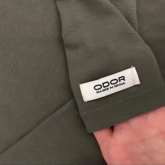Odor Basic Button Tee - Olive, Size S - image 5