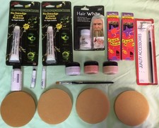 Vintage Lot Of 17 Pieces Of Halloween Makeup Sealed Mehron Living Nightmare Etc