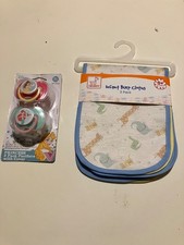 Disney Baby Princess 2 Pack Pacifiers Infant Burp Cloths Bibs 3 Pack Set