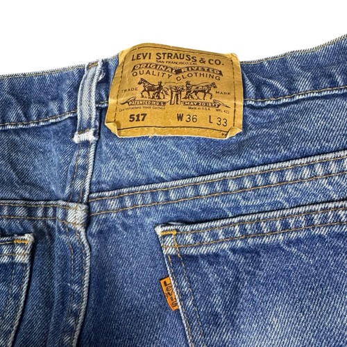 Vintage Levi’s 517 Jeans Men’s 36x33 Orange Tab USA Made Bootcut Faded 80s 90s - Picture 4 of 14