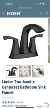 Moen Lindor 84506BL Bathroom Sink Faucet Centerset Two-handle Matte Black