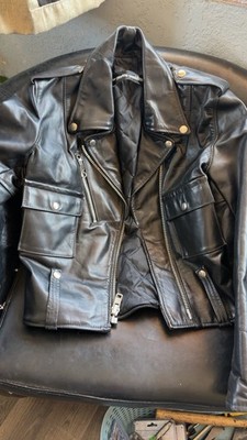 Vintage 70s AMF Harley-Davidson Leather Biker Jacket Women s Size 34 USA Black