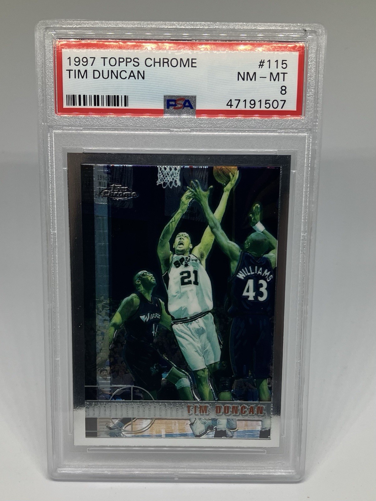 Tim Duncan 1997 Topps Chrome #115 Base Price Guide - Sports Card
