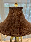 32” Monkey Under A Tropical  Palm Tree Brass Table Lamp W/ Velvet Lamp Shade — photo 5