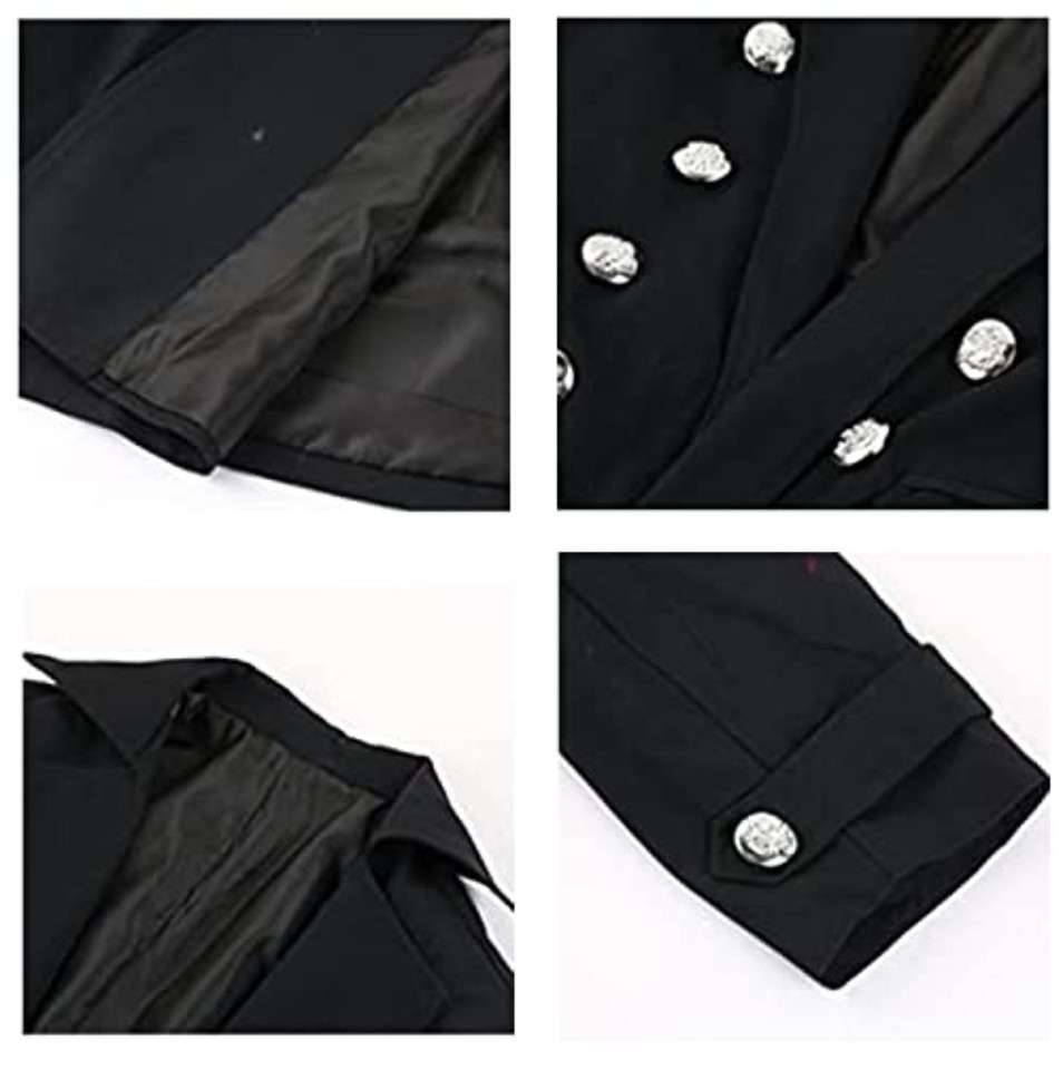 Mens Gothic Renaissance Trench Coat Jacket Steampunk Victorian Cosplay ...