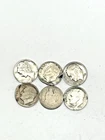 (6) Damaged U.S. Silver Dimes 90% Silver with Random Dates