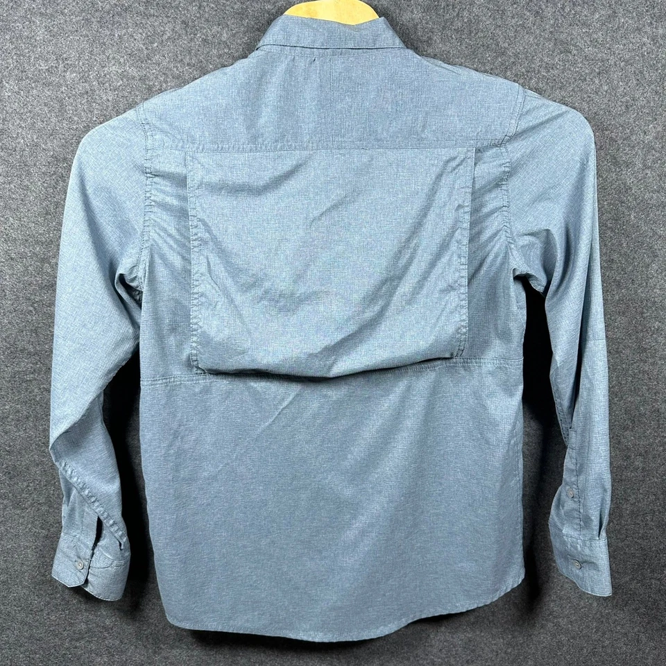 Wrangler Outdoor Series Men's Medium Blue Button Up Shirt Pocket Regular Fit - Image 3 of 4