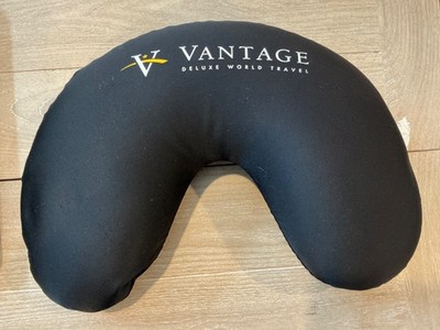 Travel Neck Pillow Vantage Deluxe World Travel Logo Soft Fill Polystyrene Beads