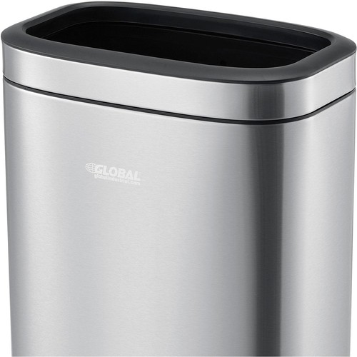 Global Industrial 8 Gallon Stainless Steel Slim Open Top Receptacle - Picture 5 of 6