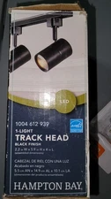 Hampton Bay LED 1-Light Black Track Lighting Cylinder Head