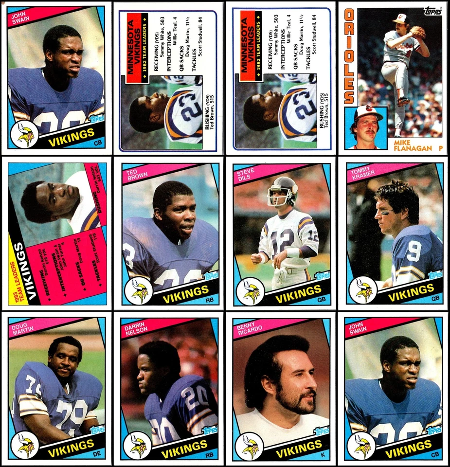 Lote de tarjetas 1984 Minnesota Vikings (51) - Casi desaparecidas - Consigue las tuyas antes de que estén... Foto 2 de 4