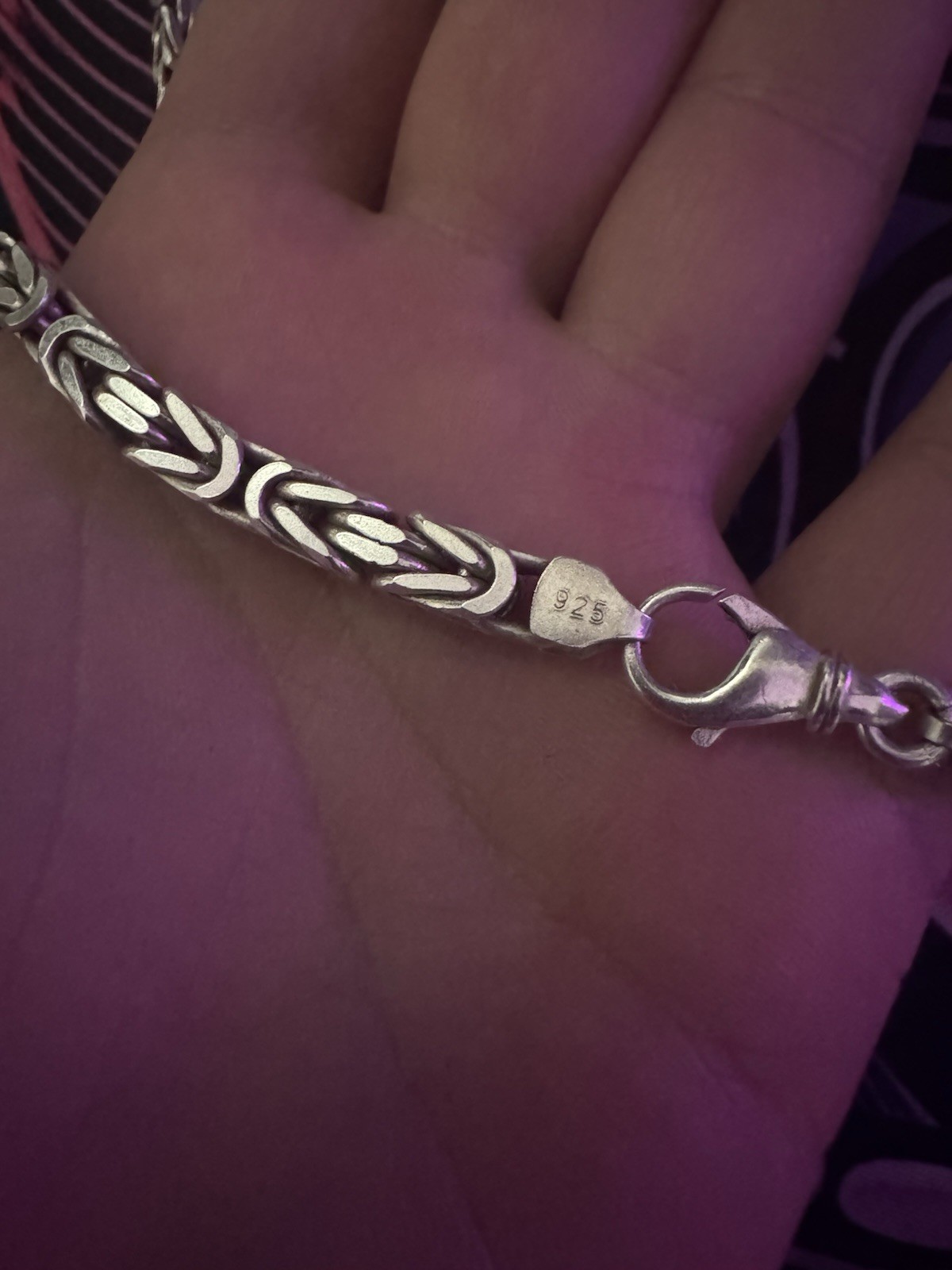 Solid 925 Sterling Silver ByzantineChain Necklace… - image 2