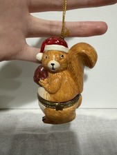 Ceramic Christmas Santa Squirrel Ornament Hol...