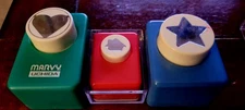 3 Craft Scrapbooking Paper Punches Marvy Punch Carl, Heart, Star And House