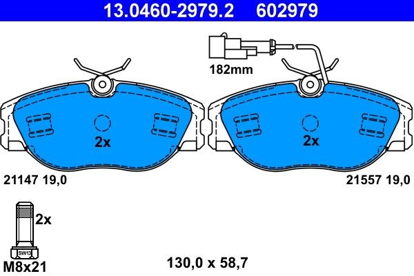 ATE Bremsbelagsatz, Scheibenbremse 13.0460-2979.2 FüR Alfa Romeo Fiat Lancia-image