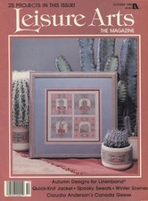 Leisure Arts Magazine October 1988 Knit Crochet Cross Stitch 25 Projects
