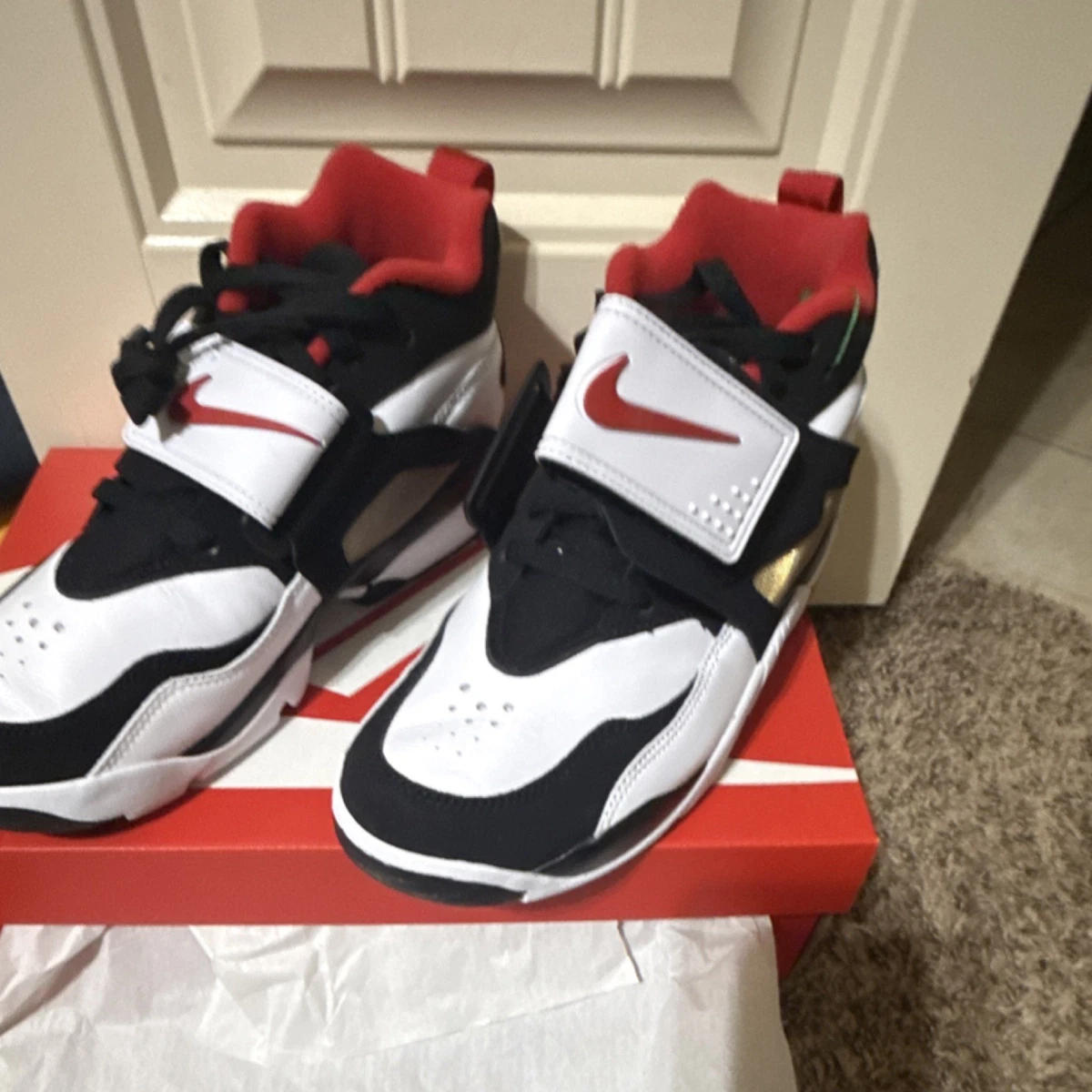 Nike Air Diamond Turf Mens Shoes Black White Red Gold Sz 10 309434-105 NIKE Air Diamond Turf FZ8224 100 - Shiekh main image 4