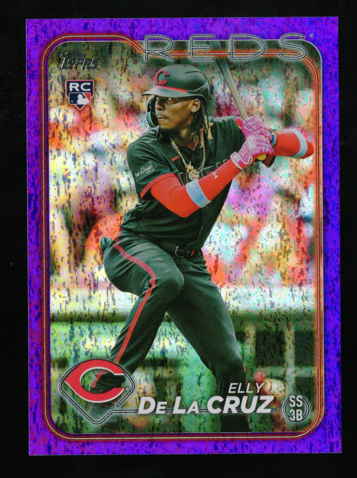 2024 Topps Series 1 #’d /799 Elly De La Cruz RC #141 Purple Holofoil Rookie Card