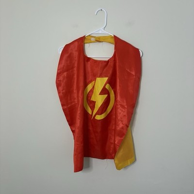 Boys Flash Cape Red Orange Yellow Halloween Play Dress Up Superhero O7