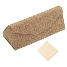 Triangle Magnetic Foldable Glasses Case, Coffee Color Classic Texture 